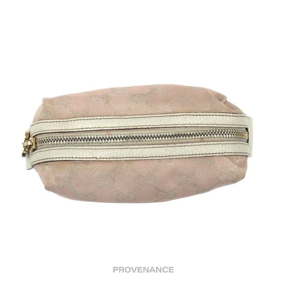 🔴 Gucci Cosmetic Pouch - Powder Pink GG Canvas Heart - Picture 3 of 11